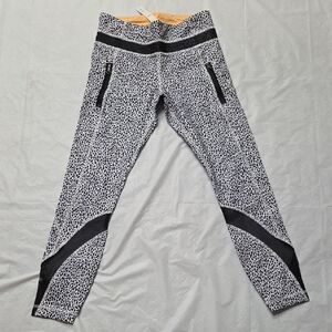 Lululemon Athletica Black and White Abstract Leggings